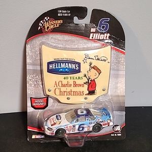 Bill Elliott #6 Nascar Car &Mini Hood Magnet Collectible Charlie Brown Christmas